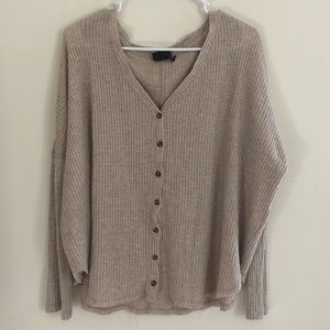 Oversized Thermal Button-Front Top